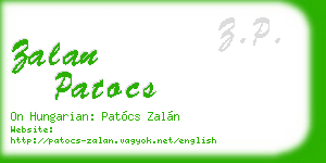 zalan patocs business card