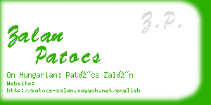 zalan patocs business card